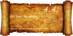 Aller Aranka névjegykártya